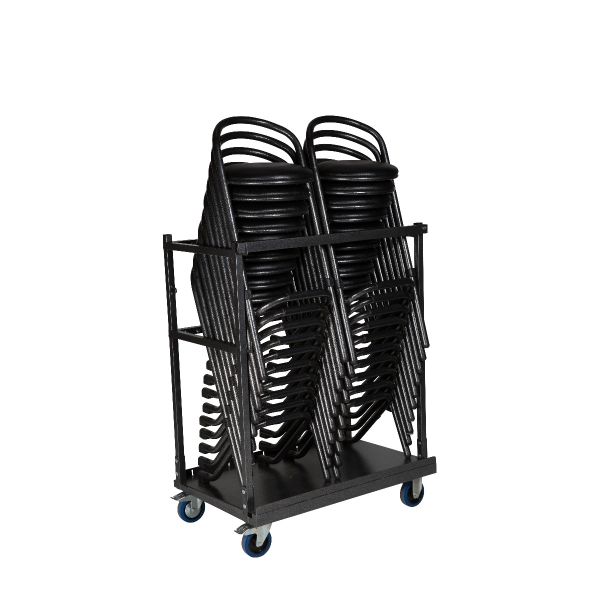 20 stuks barkrukken easy, op transportkar, zwart