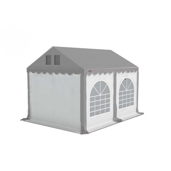 Partytent 3×4 m PVC | GRIZZLY GO‑PRO ARMORSHIELD™ 640 |dak grijs zijwanden wit