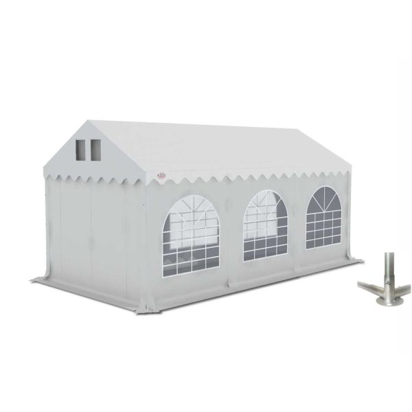 Partytent 3×6 m PVC | GRIZZLY GO-PRO | ARMORSHIELD™ 640 | Grondframe | Wit