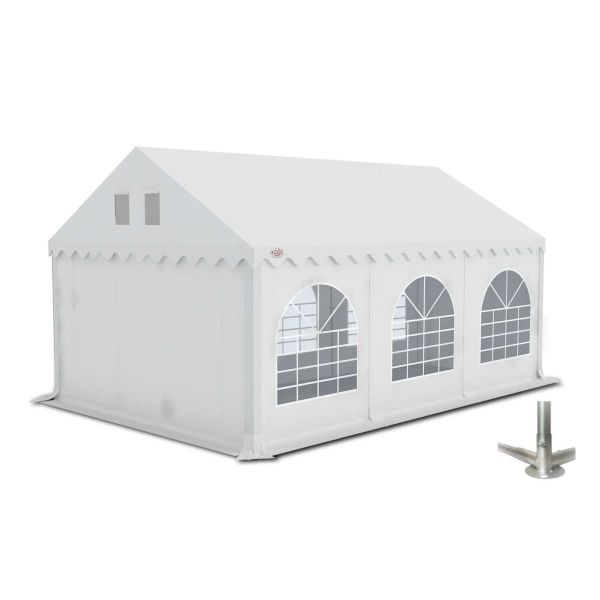 Partytent 4×6 m PVC | GRIZZLY GO-PRO | ARMORSHIELD™ 640 | Grondframe | Wit