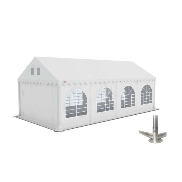 Partytent 4×8 m PVC | GRIZZLY GO-PRO | ARMORSHIELD™ 640 | Grondframe | Wit