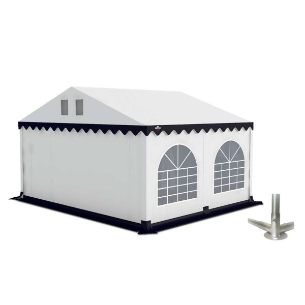 Partytent 5×4 m PVC | GRIZZLY GO-PRO | ARMORSHIELD™ 640 | Grondframe | Wit-Blauw