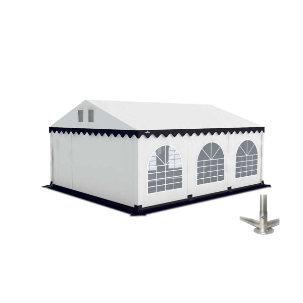 Partytent 5×6 m PVC | GRIZZLY GO-PRO | ARMORSHIELD™ 640 | Grondframe | Wit-Blauw