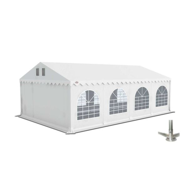 Partytent 5×8 m PVC | GRIZZLY GO-PRO | ARMORSHIELD™ 640 | Grondframe | Wit