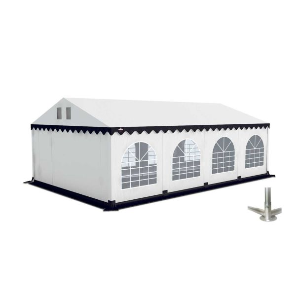 Partytent 5×8 m PVC | GRIZZLY GO-PRO | ARMORSHIELD™ 640 | Grondframe | Wit-Blauw