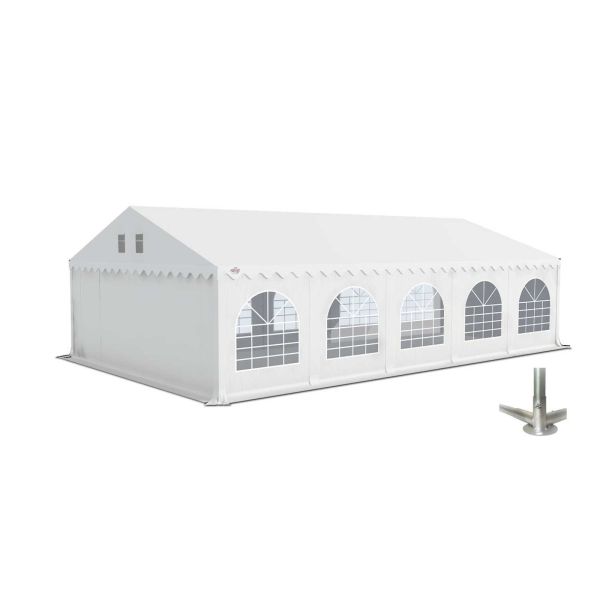 Partytent 6×10 m PVC | GRIZZLY GO-PRO | ARMORSHIELD™ 640 | Grondframe | Wit