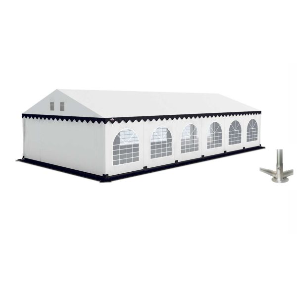 Partytent 6×12 m PVC | GRIZZLY GO-PRO | ARMORSHIELD™ 640 | Grondframe | Wit-Blauw