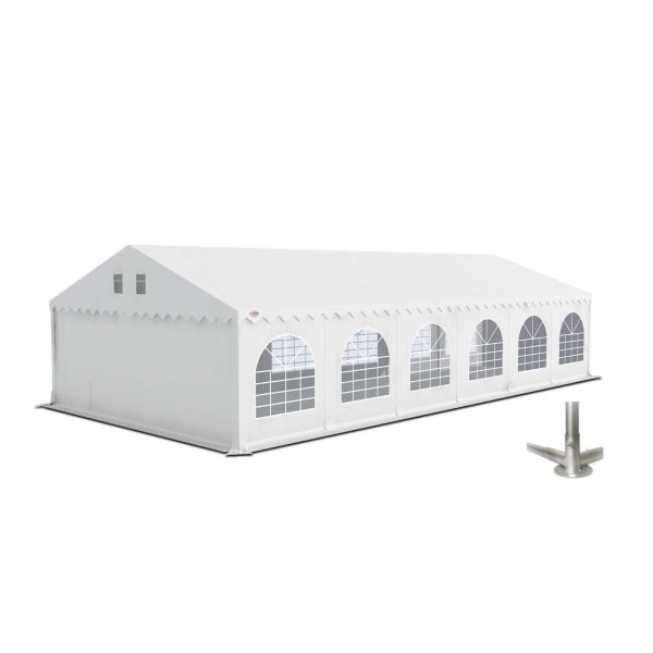 Partytent 6×12 m PVC | GRIZZLY GO-PRO | ARMORSHIELD™ 640 | Grondframe | Wit