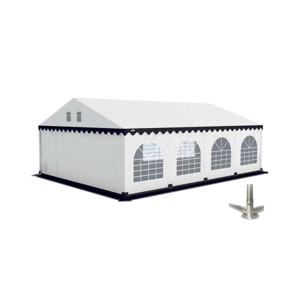 Partytent 6×8 m PVC | GRIZZLY GO-PRO | ARMORSHIELD™ 640 | Grondframe | Wit-Blauw