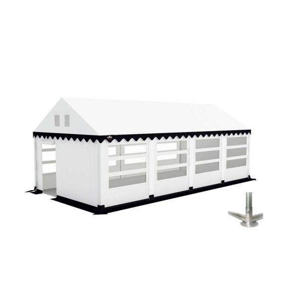 Partytent 4×8 m PVC | GRIZZLY GO-PRO LIMITED | ARMORSHIELD™ 640 | Grondframe | Wit-Blauw
