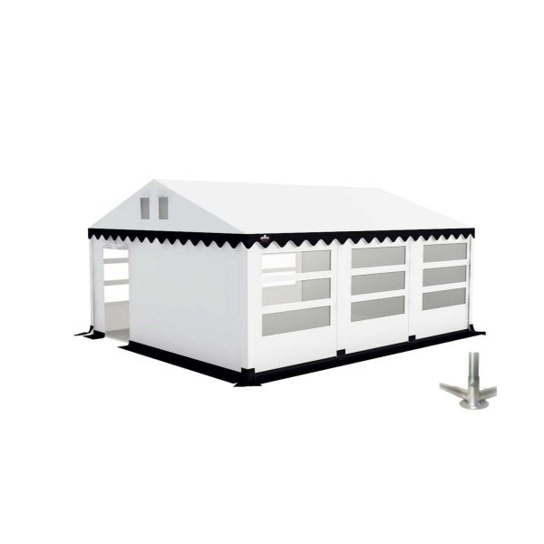 Partytent 5×6 m PVC | GRIZZLY GO-PRO LIMITED | ARMORSHIELD™ 640 | Grondframe | Wit-Blauw