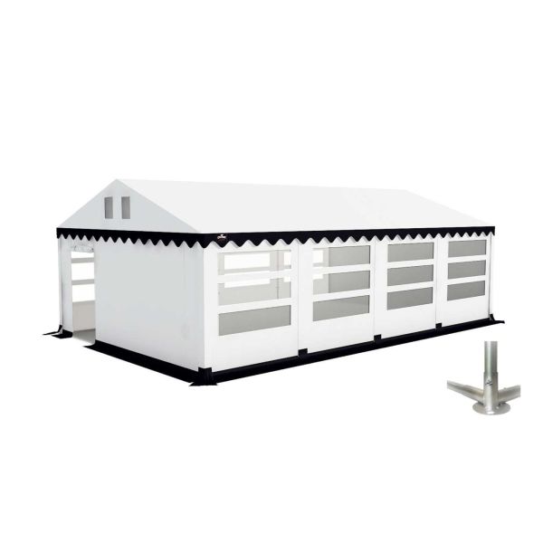 Partytent 5×8 m PVC | GRIZZLY GO-PRO LIMITED | ARMORSHIELD™ 640 | Grondframe | Wit-Blauw