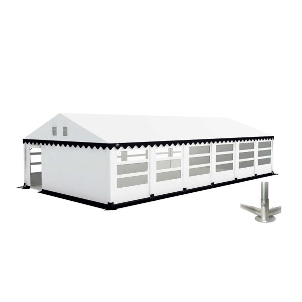 Partytent 6×12 m PVC | GRIZZLY GO-PRO LIMITED | ARMORSHIELD™ 640 | Grondframe | Wit-Blauw