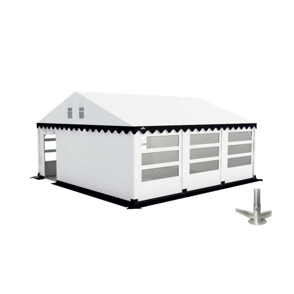 Partytent 6×6 m PVC | GRIZZLY GO-PRO LIMITED | ARMORSHIELD™ 640 | Grondframe | Wit-Blauw