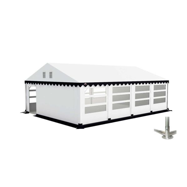 Partytent 6×8 m PVC | GRIZZLY GO-PRO LIMITED | ARMORSHIELD™ 640 | Grondframe | Wit-Blauw
