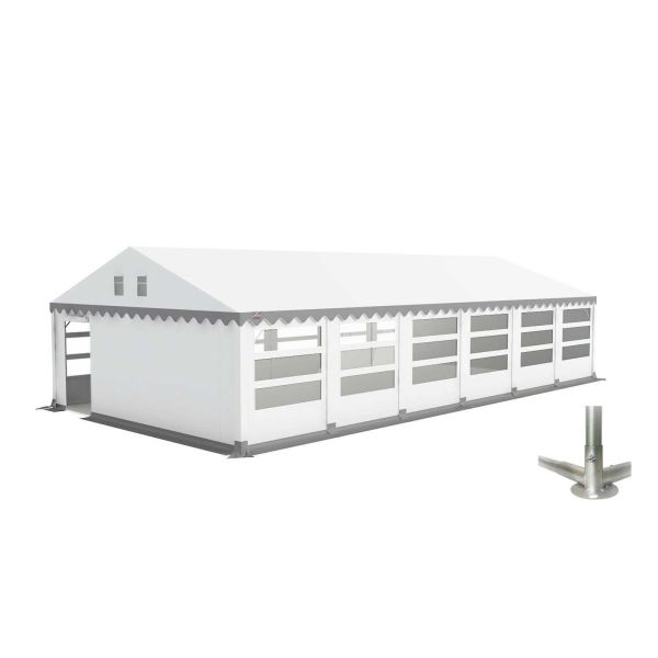 Partytent 6×12 m PVC | GRIZZLY GO-PRO LIMITED | ARMORSHIELD™ 640 | Grondframe | Wit-Grijs
