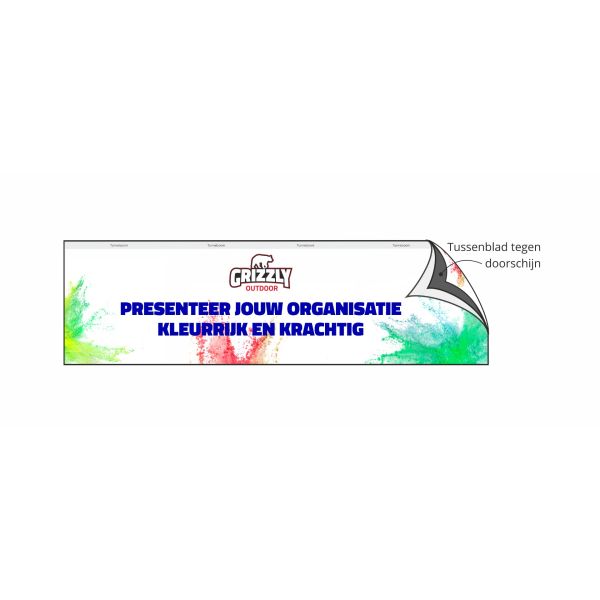 GO-SIGNING half hoge wand 4 m dubbelzijdig bedrukt | Voor 50mm frame