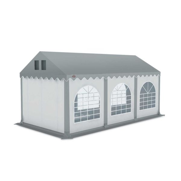 Partytent 3×6 m PVC | GRIZZLY GO PRO ARMORSHIELD™ 640 |grijs-wit-grijs