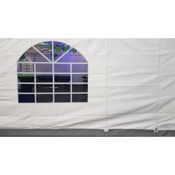 Kops paneel met venster wit-grijs 4 meter 