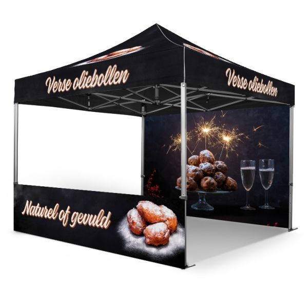 Zeilenpakket | 1 oliebollen dakdoek | 1 zijwand | 1 halve wand voor 3x3m
