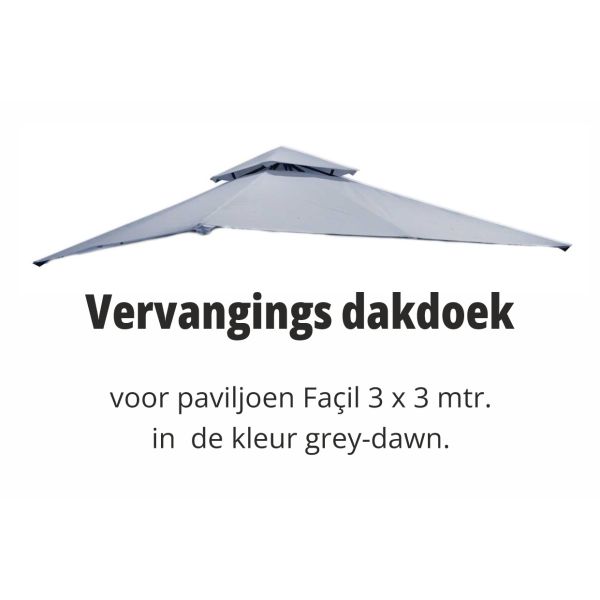 Façil 3x3 meter vervangdak Grey Dawn