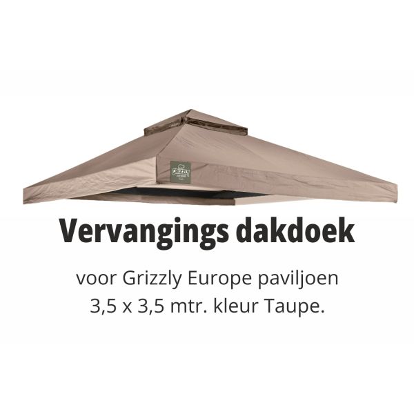 Grizzly Europe 3,5x3,5 meter vervangdak Taupe