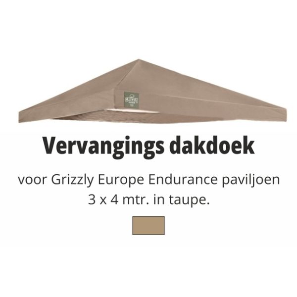 Grizzly Europe 3x4 meter vervangdak Endurance Taupe
