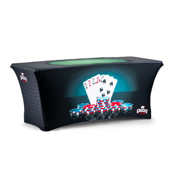 POKER 183cm tafelrok stretch inclusief klaptafel
