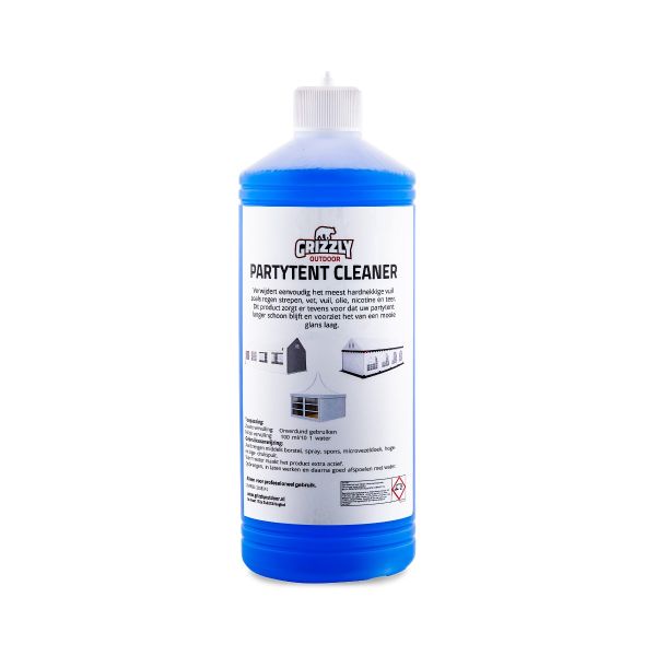schoonmaakmiddel, blauw vloeistof, grizzly outdoor, draai dop