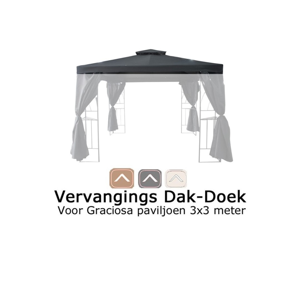 pop Vooruitzicht Ambassadeur Graciosa 3x3 Reserve Dak-doek vervangings dak | Partytent-Online®
