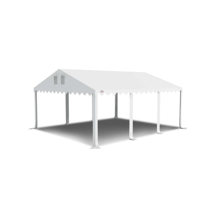 Dit dakdoek is brandvertragend gecertificeerd, heeft koperen zeilringen in het dak zitten en is volledig gemaakt van waterdicht pvc.