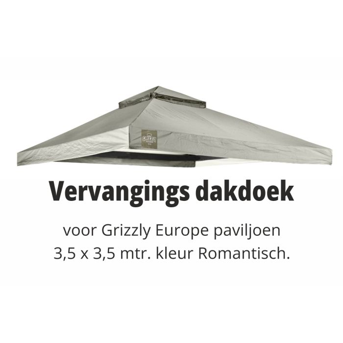 Vervangings dakdoek voor Grizzly Europe paviljoen 3,5x3,5 meter Romantisch