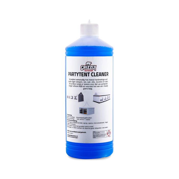 schoonmaakmiddel, blauw vloeistof, grizzly outdoor, draai dop