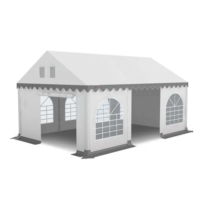 GO-PRO 4x6 Partytent met grondframe Wit-Grijs