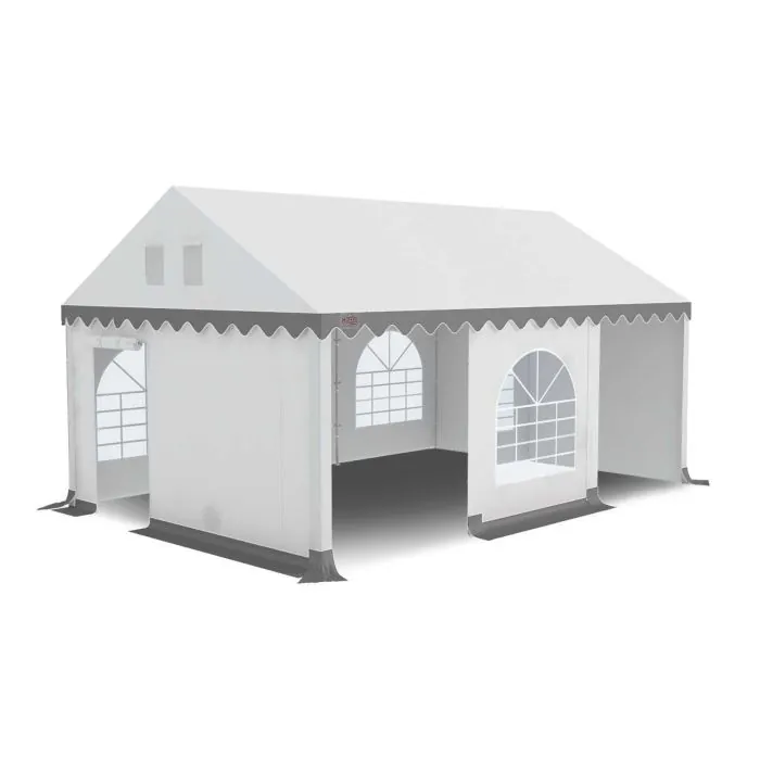 GO-PRO 4x6 Partytent met grondframe Wit-Grijs