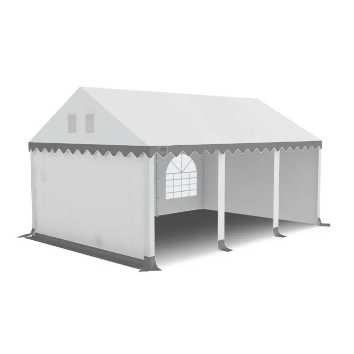 GO-PRO 4x6 Partytent met grondframe Wit-Grijs