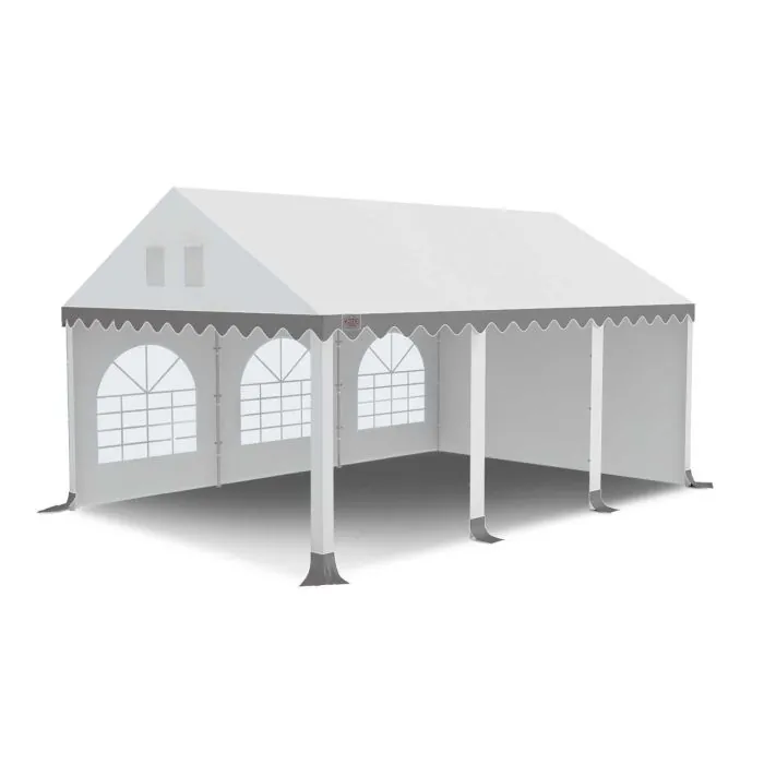 GO-PRO 4x6 Partytent met grondframe Wit-Grijs