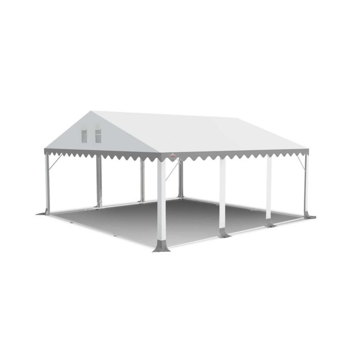 Dit dakdoek is brandvertragend gecertificeerd, heeft koperen zeilringen in het dak zitten en is volledig gemaakt van waterdicht pvc.