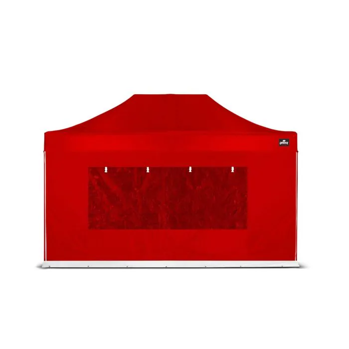 Easy Up | Zijwand 4,5 m met Raam Rood