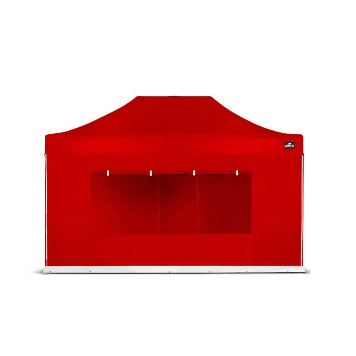 Easy Up | Zijwand 4,5 m met Raam Rood