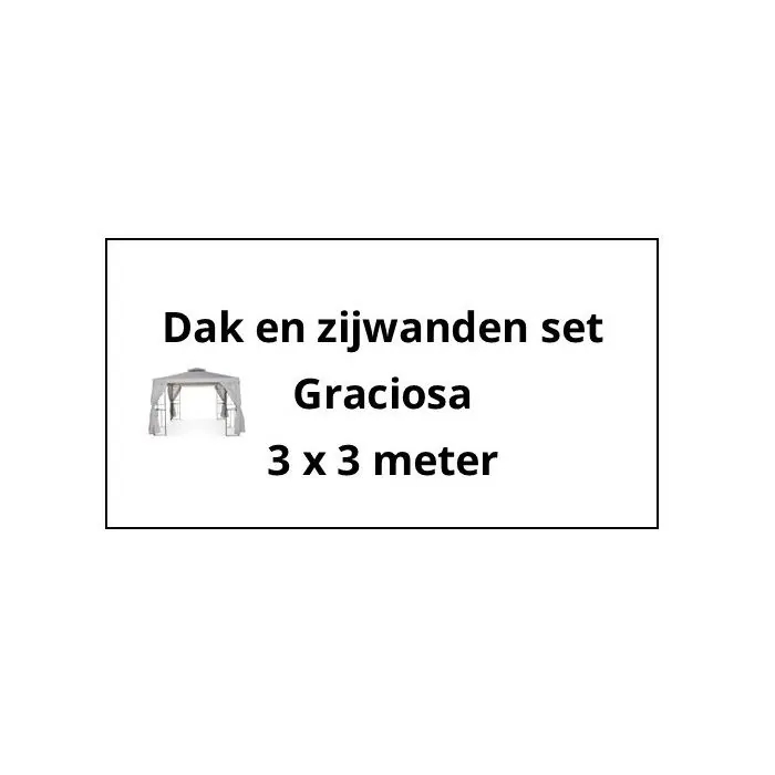 Graciosa 3x3 m set dak en zijwanden grey dawn