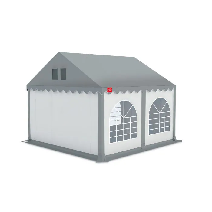 Partytent 3x4 m PVC Grijs dak zijwanden Wit-Grijs