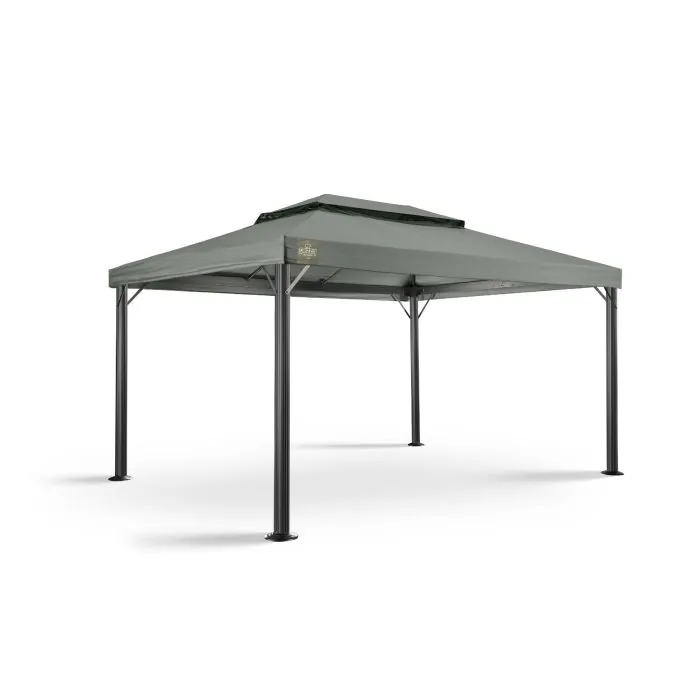 Het Grizzly Europe paviljoen 3x4 meter zonder zijwanden bestaat uit het frame en het dak (inclusief windvanger). Op iedere hoek zitten twee schoren om te zorgen dat het paviljoen steviger staat.