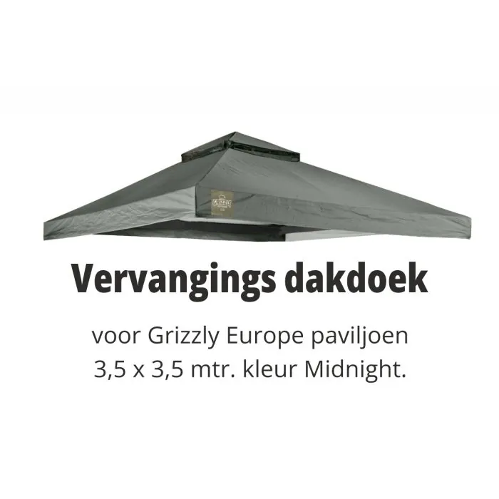Grizzly Europe Dakdoek Vervangingsdak 3,5x3,5m Midnight