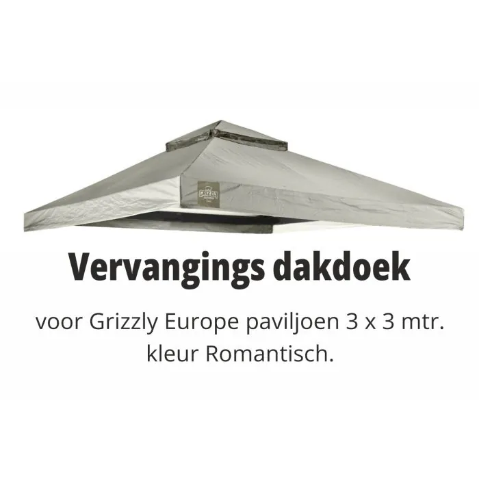 Vervangings dakdoek voor Grizzly Europe paviljoen 3x3 meter romantisch