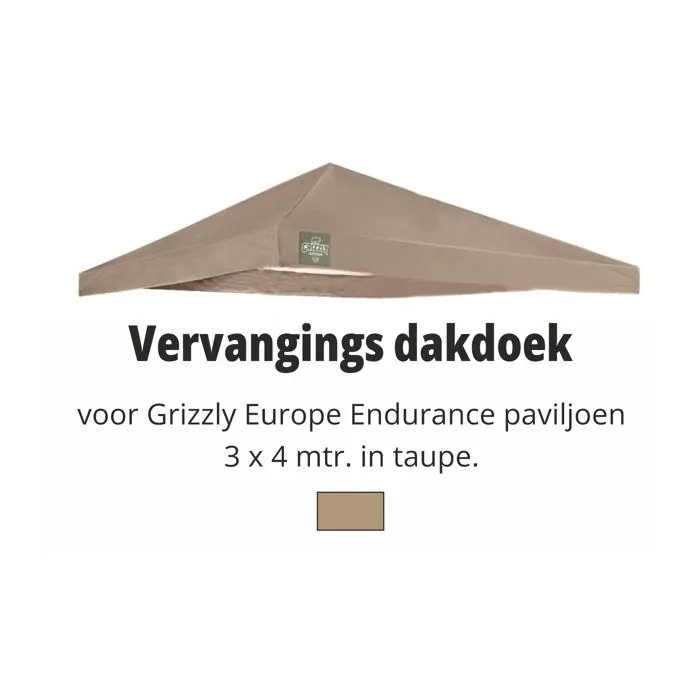 Grizzly Europe 3x4 meter vervangdak Endurance Taupe | Partytent-Online