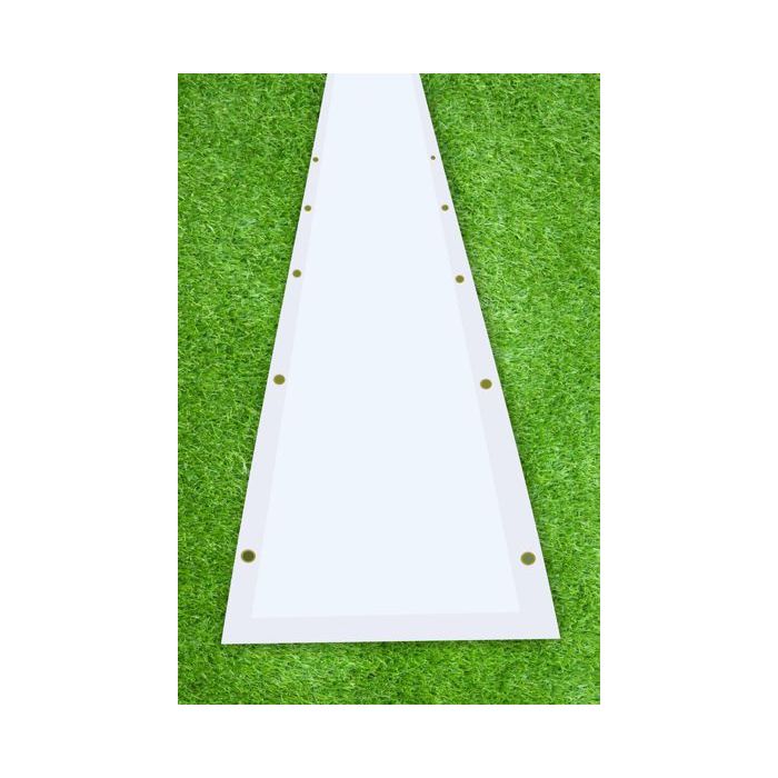 regengoot van 10 meter voor de grizzly outdoor pvc partytent. allebei de kanten hebben ringen om deze vast te zetten aan een partytent of gevel.