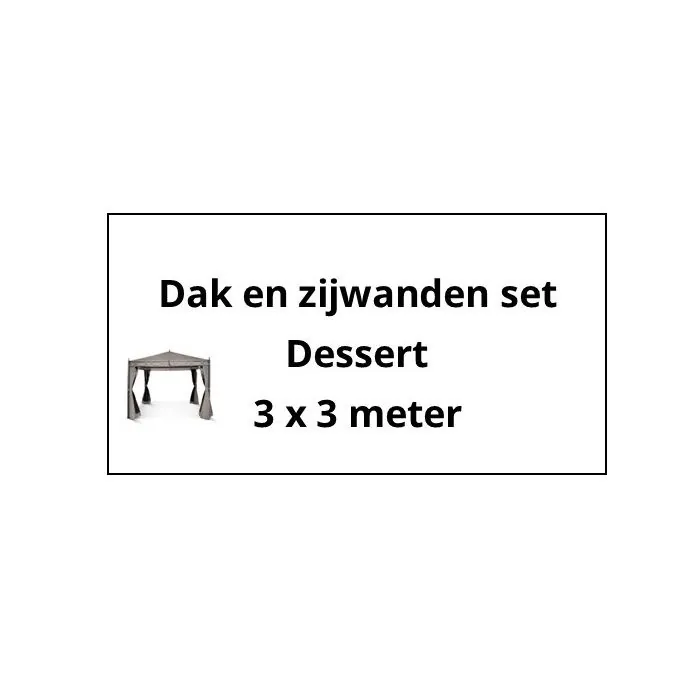 Dak en zijwanden set dessert taupe 3x3 meter