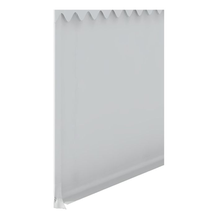 zijwand 220cm hoog, 200cm breed. Zonder venster met een witte kleur.