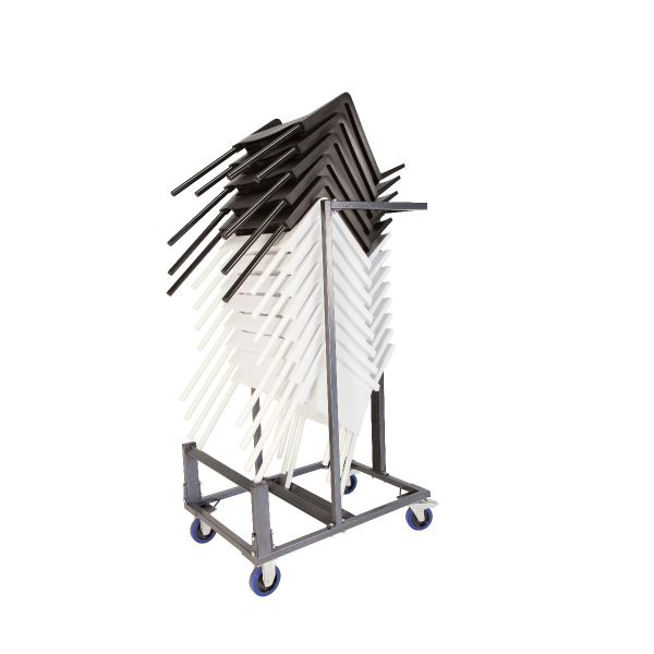 transportkar, voor stoelen june, zwart, metaal, hoog